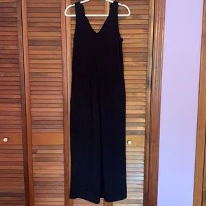 LOFT Black Ruffled Back Jumpsuit